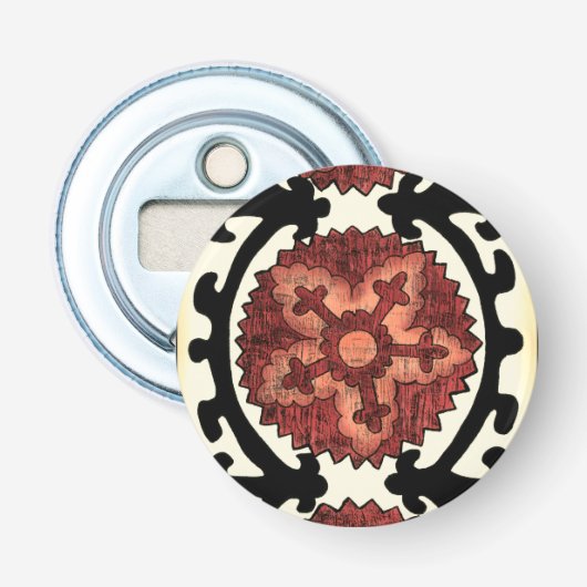 Décapsuleur Style Suzani Motif Floral Décoratif (Devant)