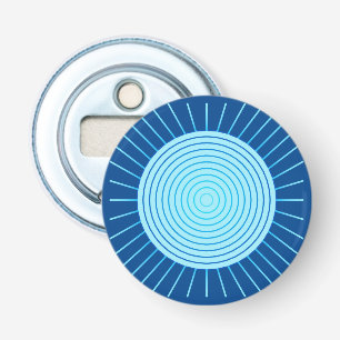 Décapsuleur Sunburst géométrique moderne - Bleu de Cobalt et A