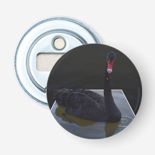 Décapsuleur Swan Noir Nageant Dans Un Étang Dimensionnel,