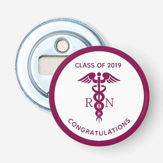 Décapsuleur Symbole Médicale simple Red Caduceus Nurse (Devant)