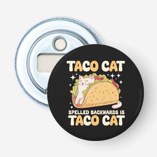 Décapsuleur Tacocat Écrit à l'Envers Taco Chat Mexicain (Devant)