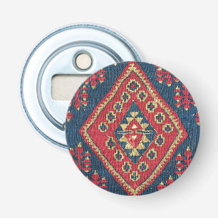 Décapsuleur Tapis Kilim Turc Antique Rouge Bleu