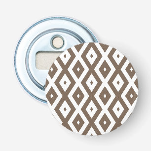 Décapsuleur Taupe motif diamant brun et blanc
