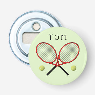 Décapsuleur Tennis croisé raquettes vert personnalisé