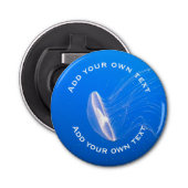 Décapsuleur Tentacles de méduse bleu clair Mer bleue Texte per (Devant)