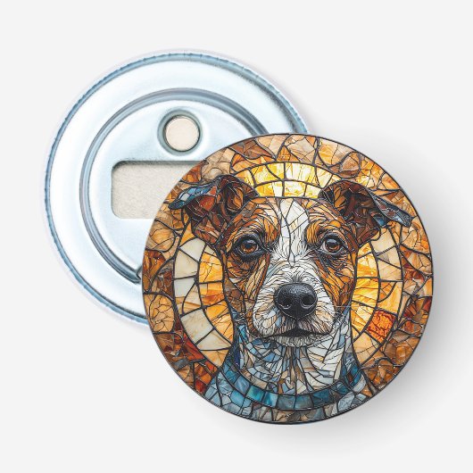 Décapsuleur Tervier Jack Russell coloré en mosaïque (Devant)