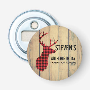 Décapsuleur Tête de cerf avec Antlers - Rouge rustique Plaid