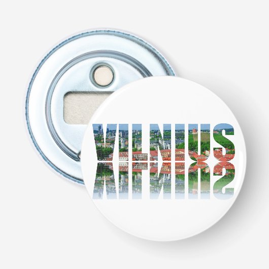 Décapsuleur Texte Vilnius avec réflexion (Devant)