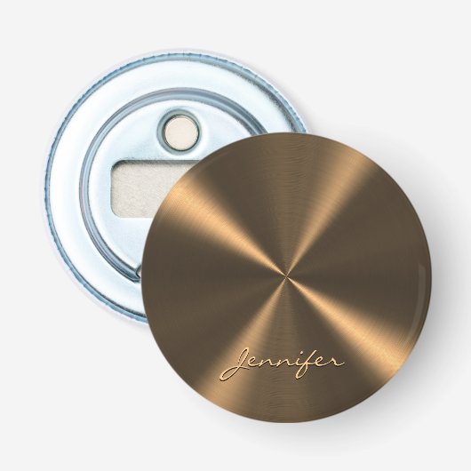 Décapsuleur Texture métallique métallique de bronze personnali (Devant)