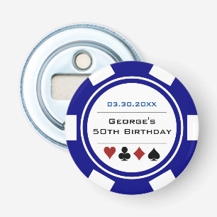 Décapsuleur Thème de casino de jeton de poker d'anniversaire b