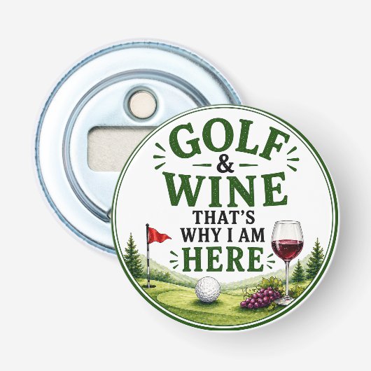 Décapsuleur Thème Golf et Vin pour golfeur (Devant)