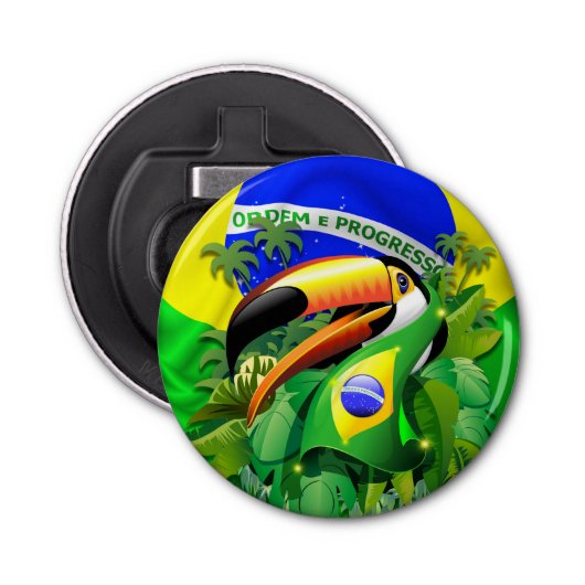 Décapsuleur Toco Toucan avec drapeau brésilien (Devant)