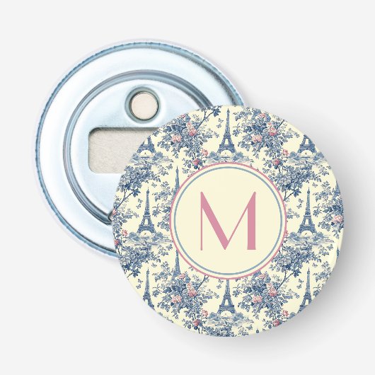 Décapsuleur Toile Monogramme Parisienne Chic (Devant)