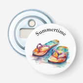 Décapsuleur tongs colorés aquarelle personnalisable (Devant)