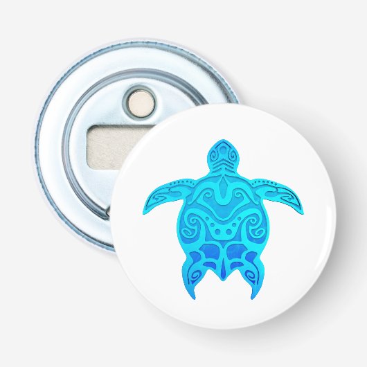 Décapsuleur Tortue tribale bleue (Devant)