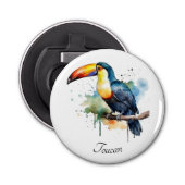 Décapsuleur toucan coloré assis sur une branche (Devant)