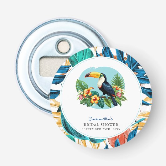 Décapsuleur Toucan Réception de Mariage Eté Forêt Tropicale (Devant)