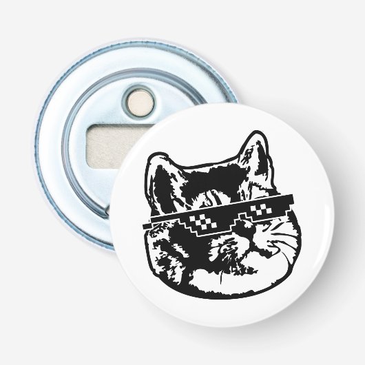 Décapsuleur Traiter Avec Il Lunettes Mème Chat (Devant)