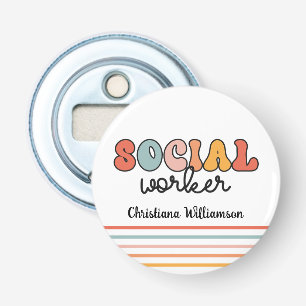 Décapsuleur Travailleur social rétro personnalisé