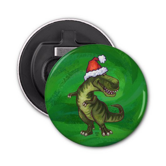 Décapsuleur TRex à Santa Hat sur Green (Devant)