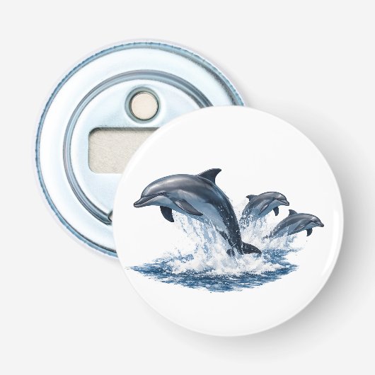 Décapsuleur Trois dauphins sautant, conception de chapeau de v (Devant)
