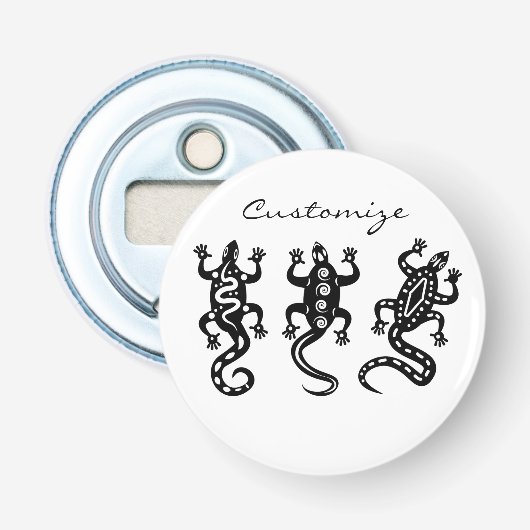 Décapsuleur Trois Lizards noirs style Thunder_Cove sud-ouest (Devant)