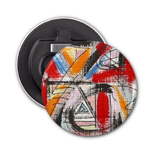 Décapsuleur Troisième Main Peinte D'Art Moderne (Devant)