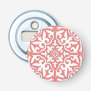 Décapsuleur Tuiles marocaines - corail rose et blanc