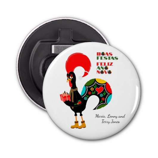 Décapsuleur Typographie minima Noël portugais Salutations (Devant)