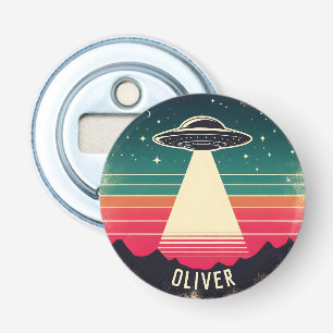 Décapsuleur UFO Vintage au Coucher de Soleil Personnalisé