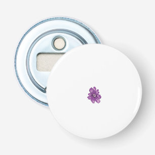 Décapsuleur une fleur violette sur un arrière - plan blanc