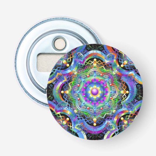 Décapsuleur Univers Mandala Couleurs Psychédéliques (Devant)