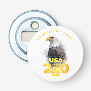 Décapsuleur USA 250 : Aigle royal à l'aquarelle & Or