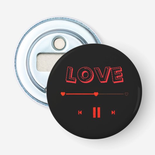 Décapsuleur Valentine's Romantic  Badge— Cute Love Pin Button (Devant)