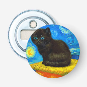 Décapsuleur Van Gogh Style Starry Night Cat