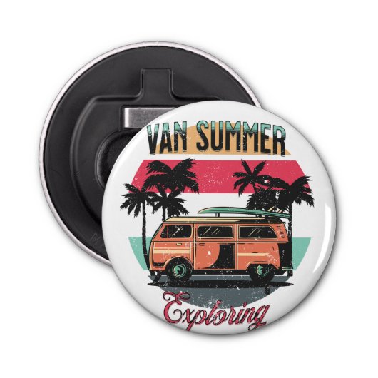 Décapsuleur Van Summer Exploration Plage Vacances Coucher de s (Devant)