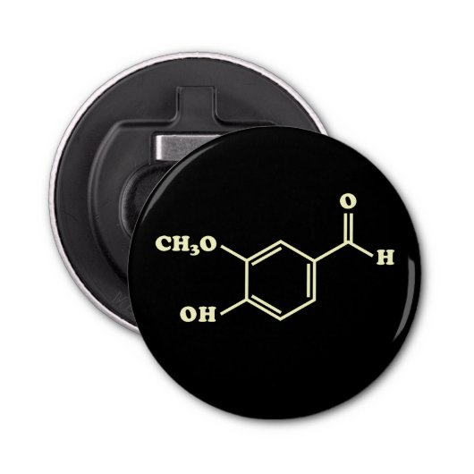 Décapsuleur Vanille Vanillin Formule chimique moléculaire (Devant)