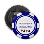 Décapsuleur Vegas Navy Blue White Poker Chip Enregistrer La Da (Devant)