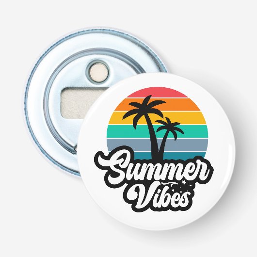 Décapsuleur Vibes d'été avec design de palmiers (Devant)