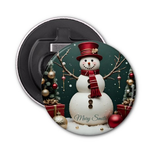 Décapsuleur Vintage Noël - Bouton d'ouverture (Devant)