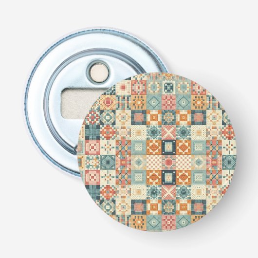 Décapsuleur Vintage, patchwork, paré (Devant)
