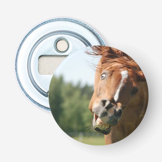 Décapsuleur Visage drôle de cheval avec lèvres courbées, oeil  (Devant)