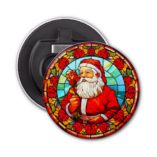 Décapsuleur Vitrail Père Noël ornement de Noël-67680 (Devant)