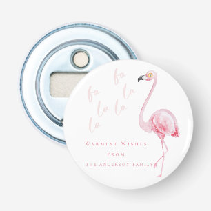 Décapsuleur Vœux les plus chaleureux Flamant rose aquarelle Fa