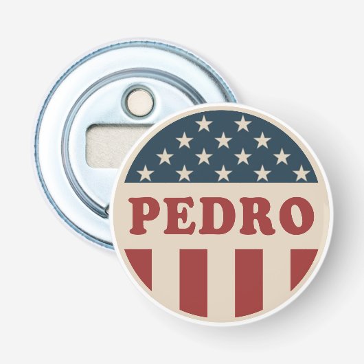 Décapsuleur Votez pour Pedro Classique Rétro Bouton de Votant (Devant)