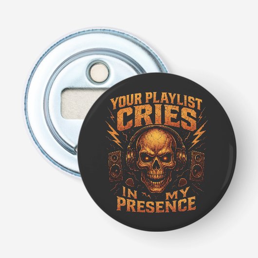 Décapsuleur Votre liste de lecture pleure Musique Casque Crâne (Devant)