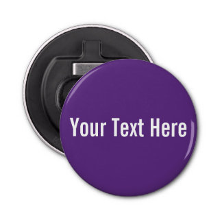 Décapsuleur Votre texte ici Custom Purple Button Bottle Opener