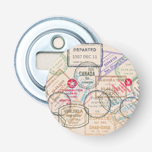 Décapsuleur Voyage de timbres de passeport (Devant)