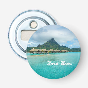 Décapsuleur Vue sur l'aimant d'île de Bora Bora avec texte