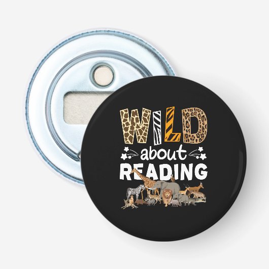 Décapsuleur Wild About Reading Books And Bookworm Library (Devant)